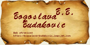 Bogoslava Budaković vizit kartica